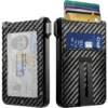 Slim Aluminum Carbon Fiber Wallet for Men – Holds 10 Cards & Cash Clip
