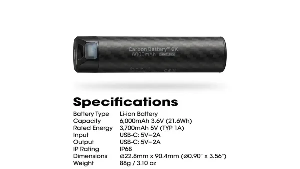 100% New 6000mAh High-Capacity Rechargeable Battery Pack